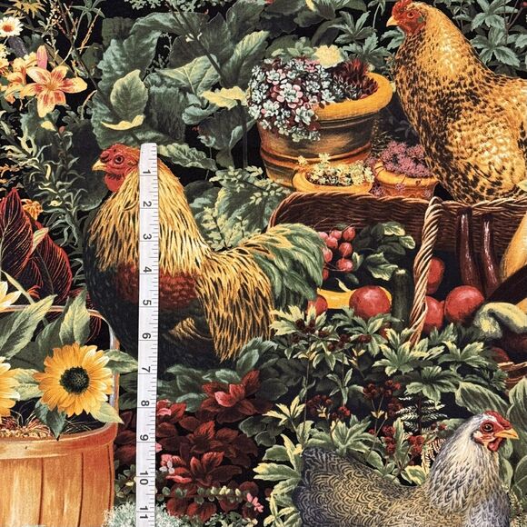 Rise and Shine by Nishimura for Moda Roosters & Chickens Cotton Fabric 1yd 32" - Picture 4 of 6